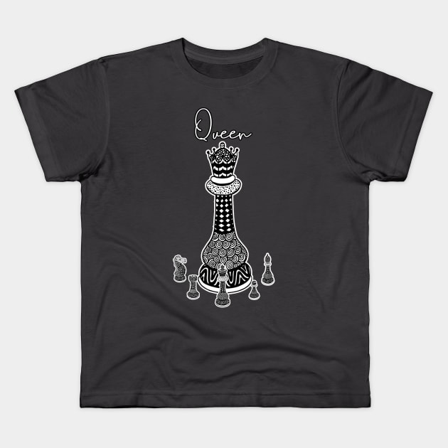 Chess Player Queen Kids T-Shirt by letnothingstopyou